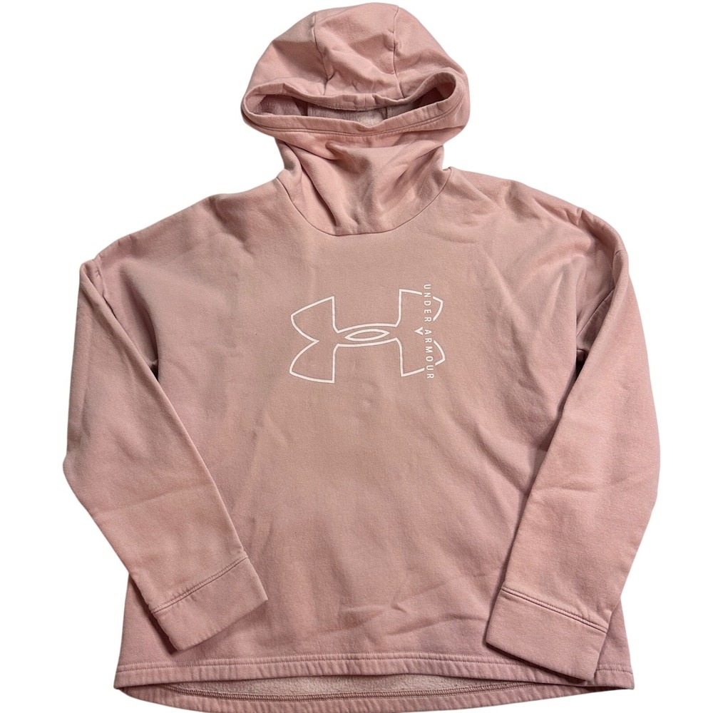 Under‎ Armour Women's Pink Pullover Hoodie Sweatshirt Size Medium Loose Fit